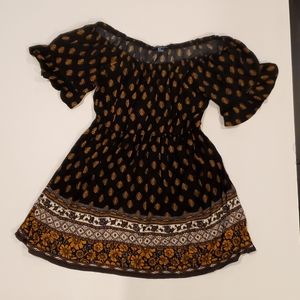 Flowy Black and Yellow Dress Forever 21 Small